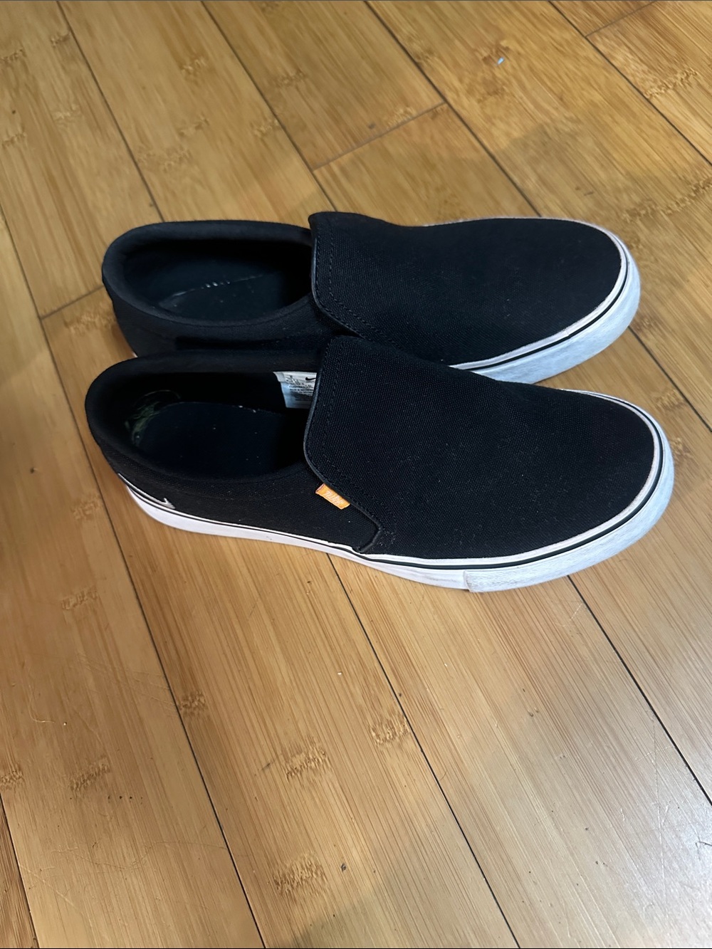 Nike Black Slip-On Canvas Loafers with White Sole